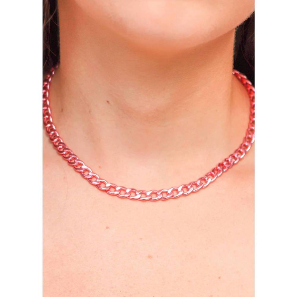 NEW TAYLOR SHAYE ayla metallic choker necklace in light pink
